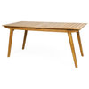 Leandro Outdoor Rustic Acacia Wood Dining Table