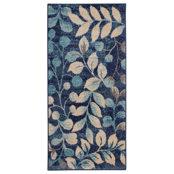 Nourison Tranquil 2' X 4' Navy Farmhouse Indoor Area Rug