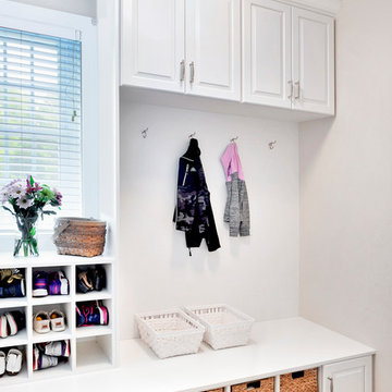 White Laminate Kitchen with Mudroom in Darnestown, MD