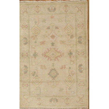 Pasargad Oushak Collection Hand-Knotted Lamb's Wool Area Rug, 3' 8"x5' 7"