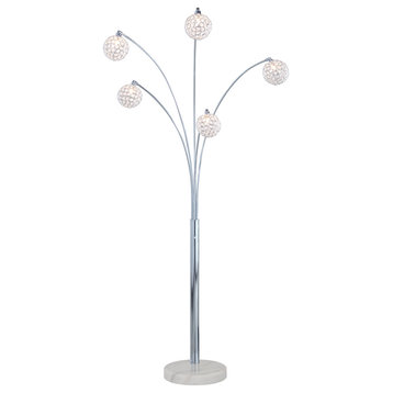 Manhattan Handcrafted Crystal Arched Floor Lamp
