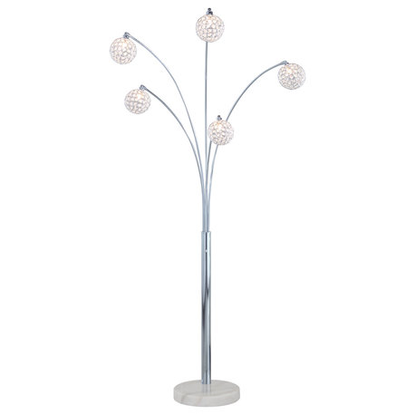 Manhattan Handcrafted Crystal Arched Floor Lamp