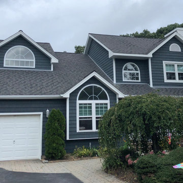 Commack Siding - Midnight Blue and Windows | Alpha Windows & Siding