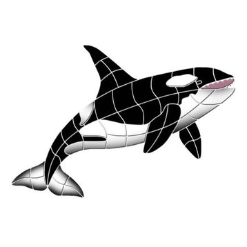 Orca 2 Ceramic Swimming Pool Mosaic 60"x41"