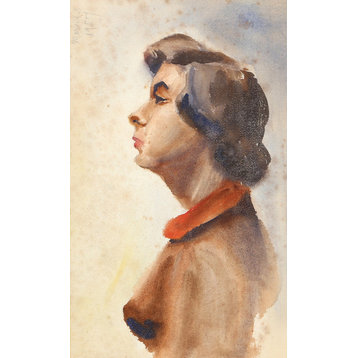 Eve Nethercott "Portrait Of A Woman, P2.49" Watercolor Painting