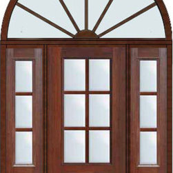 Prehung French Sidelights-Transom Door 803/4 Lite 6 Lite - Patio Doors
