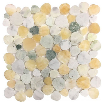 Mosaics Tile Marble Onyx Pebble look - Honey - for Floors Walls