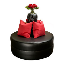Black Faux Leather Circle Sofa - Products