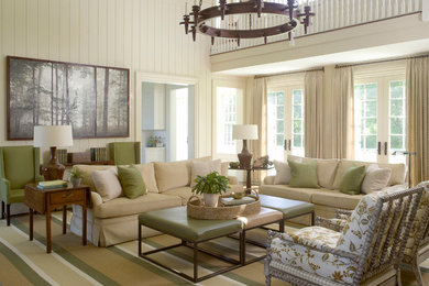 Design ideas for a transitional living room in Charleston.