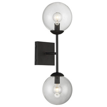 Trade Winds Angie 2-Light Wall Sconce in Black
