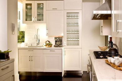 Example of a trendy kitchen design in New York