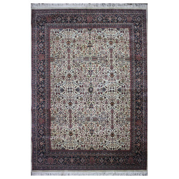 Feragon Hand-Knotted Rug, Ivory/Navy, 2.5x11.3