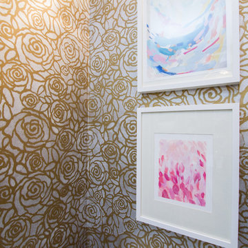 Bathroom Remodel- Maxed Out Storage and Metallic Wall Stencil