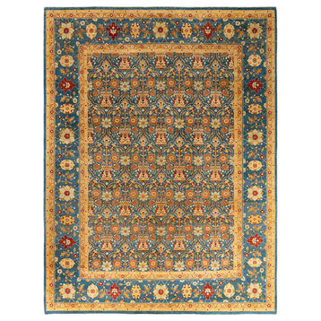 Overdyed, One-of-a-Kind Hand-Knotted Area Rug Blue, 9' 1" x 11' 10"