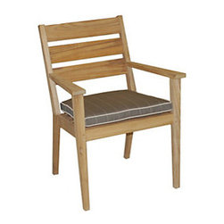 Gloster Vermont Dining Arm Chair w/Cushion - Outdoor Dining Chairs