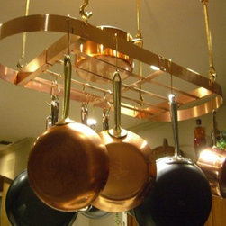 Kitchen spaces  - copper pot rack - Pot Racks And Accessories
