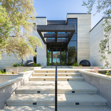 Exterior Stone Wall Entry Cladding by Milano Granite
