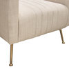 Ava Chair in Sand Linen Fabric  Gold Leg