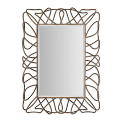 Uttermost - 12878 Halsey - 51 Rectangular Mirror Hand Forged/Antiqued Gold Plated Finish - Wall Mirrors
