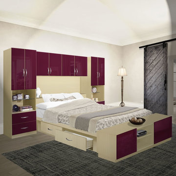 Studio 4 Drawer Platform Bed with Pier Matte Headboard & Foot-board