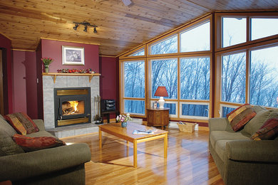 Elegant living room photo in Vancouver