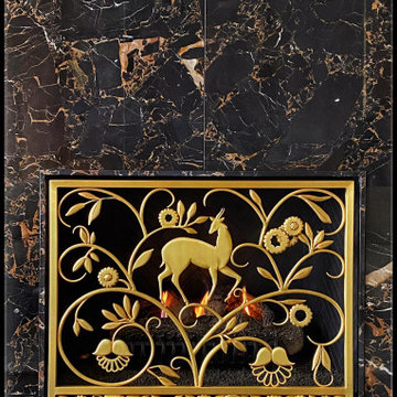 ART-DECO Fireplace Grill in the style of Edgar Brandt