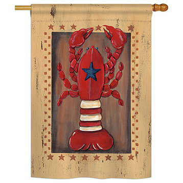 Patriotic Lobster Coastal, Vertical House Flag, 28"x40"
