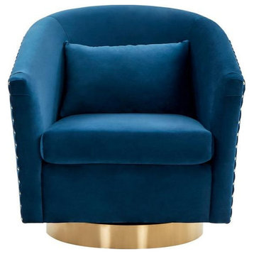 Baylee Quilted Swivel Tub Chair, Navy