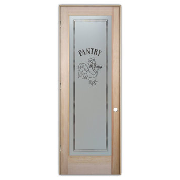 Pantry Door - Rooster Chef - Douglas Fir (stain grade) - 28" x 80" - Knob on...