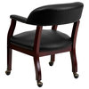 Flash Furniture Luxurious Conference Guest Chair in Black with Casters