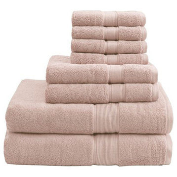 Madison Park Signature 800GSM Antibacterial 8-Piece Bathroom Towel Set, Pink