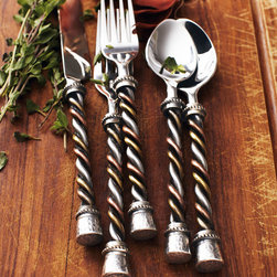 20-Piece Twisted Flatware Service by GG Collection - Flatware And Silverware Sets