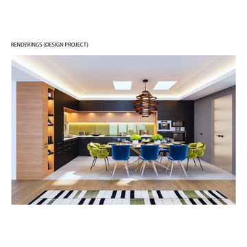 UNIQUE BLACK AND GREEN MODERN KITCHEN