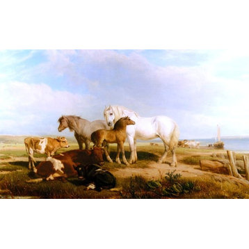 Henry Willis RWS Horses And Cattle On The Shore Wall Decal