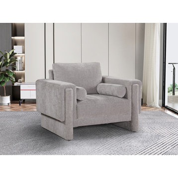 Madeline Chenille Upholstered Chair, Grey