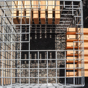 Gabion sculpture and furnishings