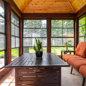Rustic Detached Screen Room with Fire Table