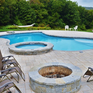 Freeform Pool with Pool House