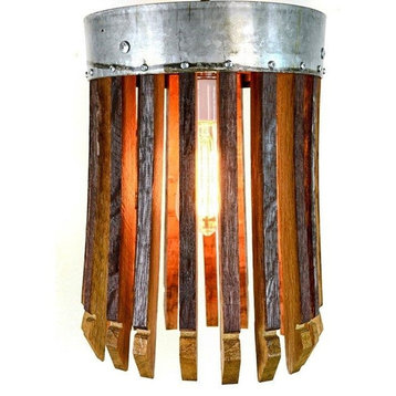 Wine Barrel Flush Mount Ceiling Light - Kinoe - Made from CA wine barrels