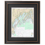 Framed Nautical Maps - Poster Size Framed Nautical Chart, Casco Bay - This poster size Framed Nautical Map covers the waterways of Casco Bay, Maine. The Framed Nautical Chart is the official NOAA Nautical Chart detailing these beautiful waters along parts of the Maine Coastline.