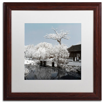 Philippe Hugonnard 'Winter Time' Art, Wood Frame, White Matte, 16"x16"