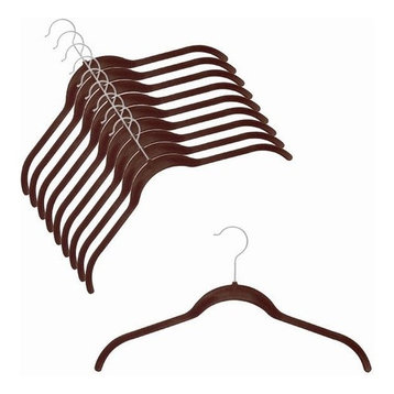 Slim-Line Chocolate Brown Shirt Hanger, Set of 20
