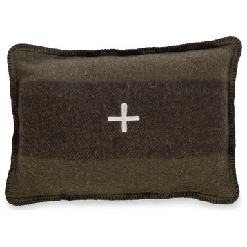Swiss Army Pillow Cover 14x20 Green/Brown