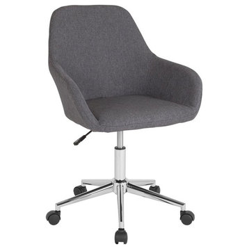 Pemberly Row Contemporary Mid Back Swivel Office Chair in Gray