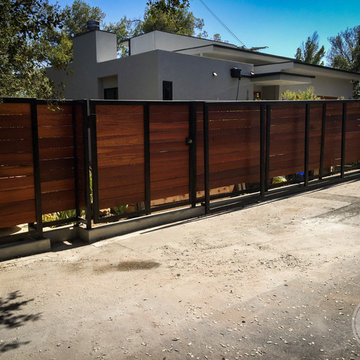 Wood & Iron Fencing with Entry Gate