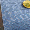 Metro Velvet Hand-Knotted New Zealand Wool and Viscose Blue Area Rug, 10'x14'