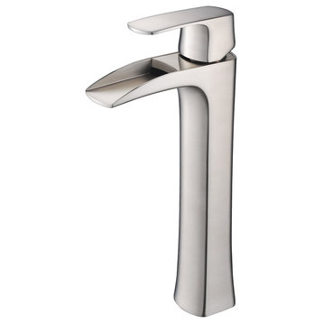 Fresca FFT3072 Fortore 1 Hole Vessel Sink Bathroom Faucet - Brushed Nickel