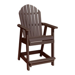 Highwood - Adirondack Hamilton Outdoor Counter Heigh Deck Chair - AD-CHCA2, Weathered Acorn - Outdoor Bar Stools And Counter Stools