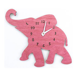 Pink Elephant Children's Wall Clocks - Kids Clocks