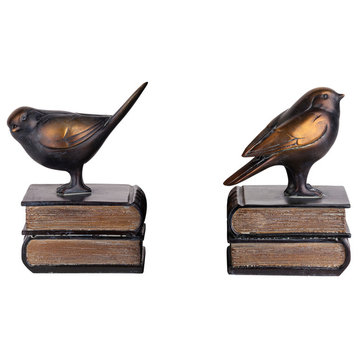 Danya B. 2-Piece Birds on Books Bookend Set
